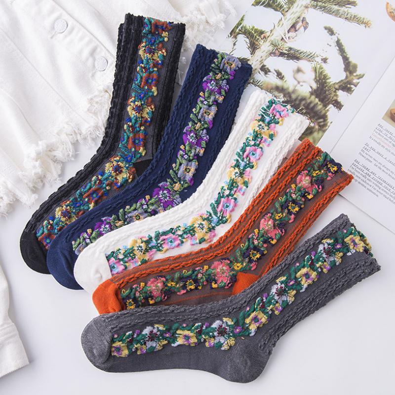 Retro Floral Comfort Socks & Bag Set